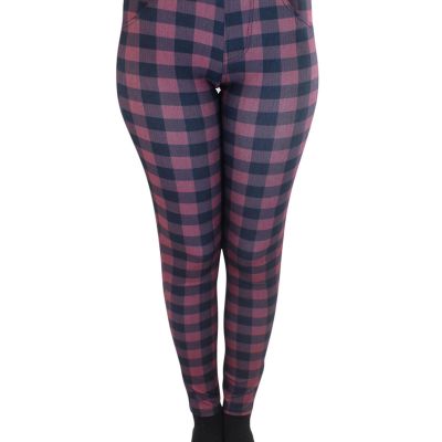 PLAID STRETCHY HIGH WAIST LEGGINGS